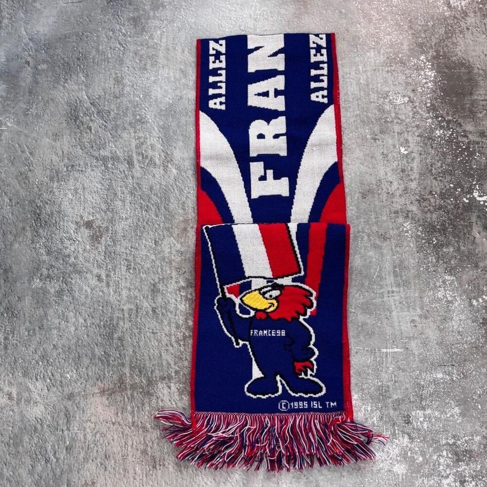 Vintage NWT France 1998 World Cup Scarf! Red White & Blue Soccer